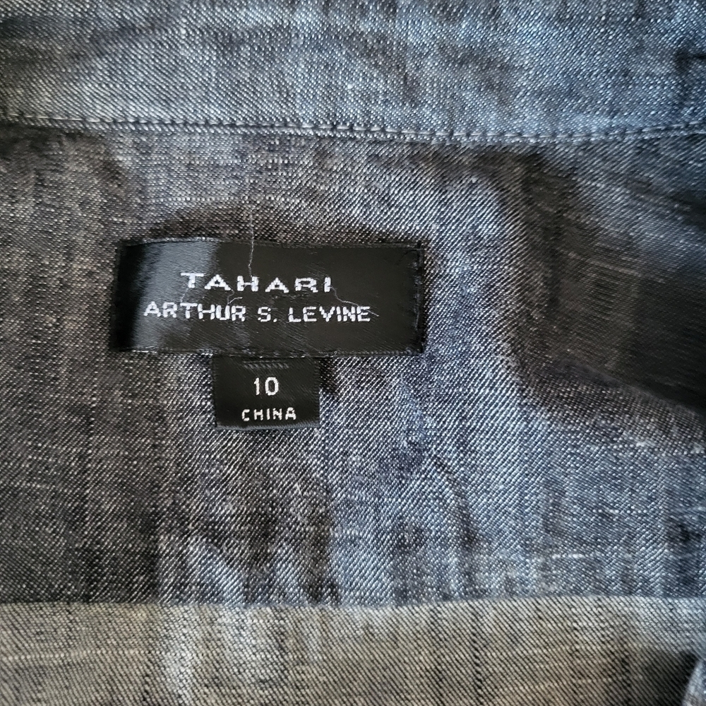 Tahari Blue Denim Dress, Size 10 - Picture 4 of 5